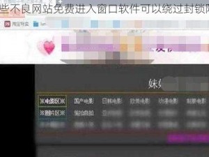 有哪些不良网站免费进入窗口软件可以绕过封锁限制？