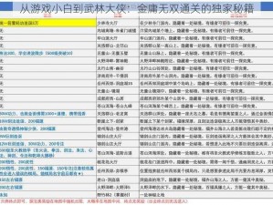 从游戏小白到武林大侠：金庸无双通关的独家秘籍