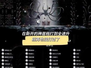 挑战自我，探索未知：《空洞骑士》通关全流程攻略