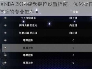 《NBA 2K14键盘键位设置指南：优化操作体验的专业推荐》