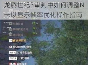 龙腾世纪3审判中如何调整N卡以显示帧率优化操作指南