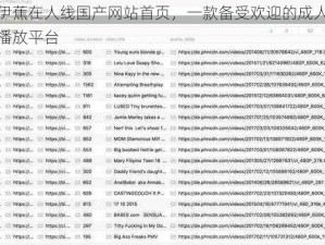 大香伊蕉在人线国产网站首页，一款备受欢迎的成人视频资源播放平台