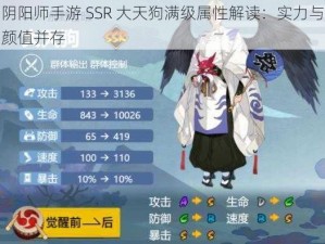 阴阳师手游 SSR 大天狗满级属性解读：实力与颜值并存