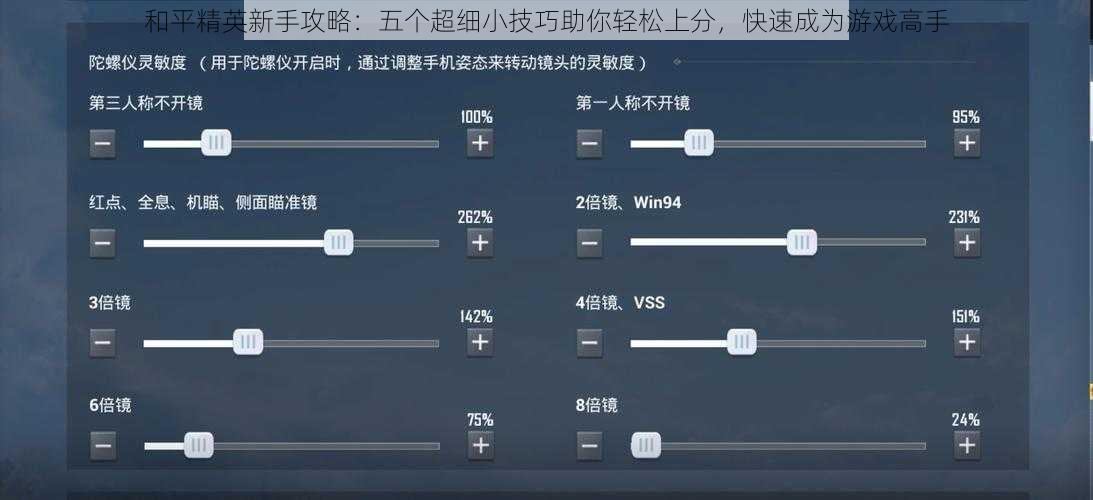 和平精英新手攻略:五个超细小技巧助你轻松上分,快速成为游戏高手