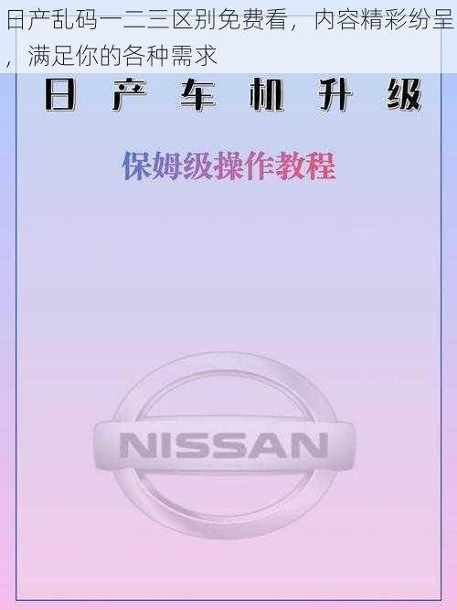 日产乱码一二三区别免费看，内容精彩纷呈，满足你的各种需求