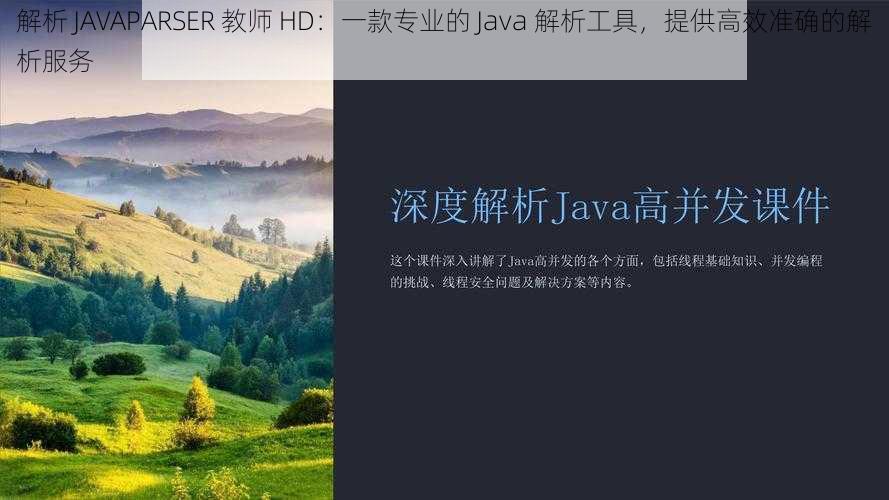 解析 JAVAPARSER 教师 HD：一款专业的 Java 解析工具，提供高效准确的解析服务