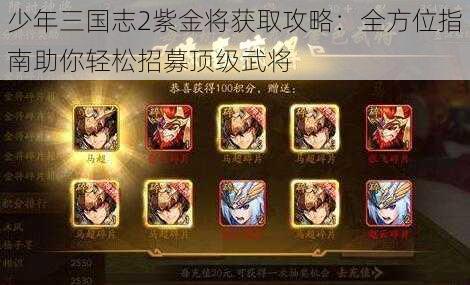 少年三国志2紫金将获取攻略：全方位指南助你轻松招募顶级武将