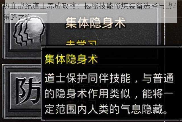 热血战纪道士养成攻略：揭秘技能修炼装备选择与战斗策略之道