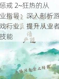 惩戒 2~狂热的从业指导：深入剖析游戏行业，提升从业者技能