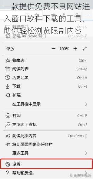 一款提供免费不良网站进入窗口软件下载的工具，助你轻松浏览限制内容