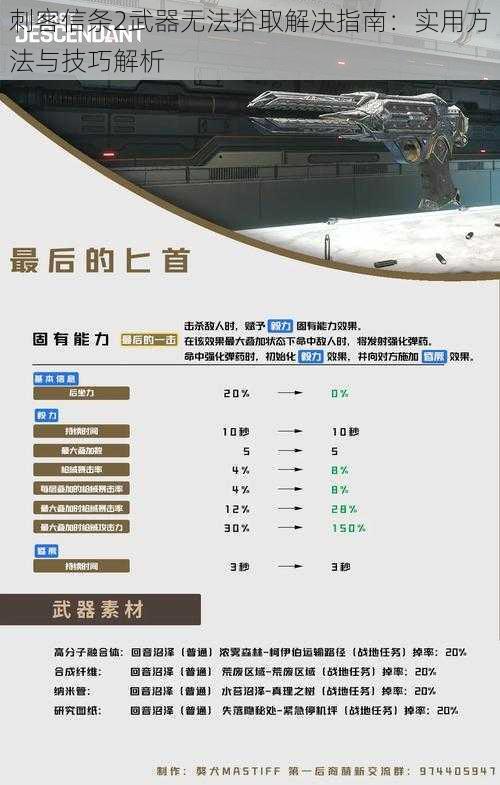 刺客信条2武器无法拾取解决指南：实用方法与技巧解析