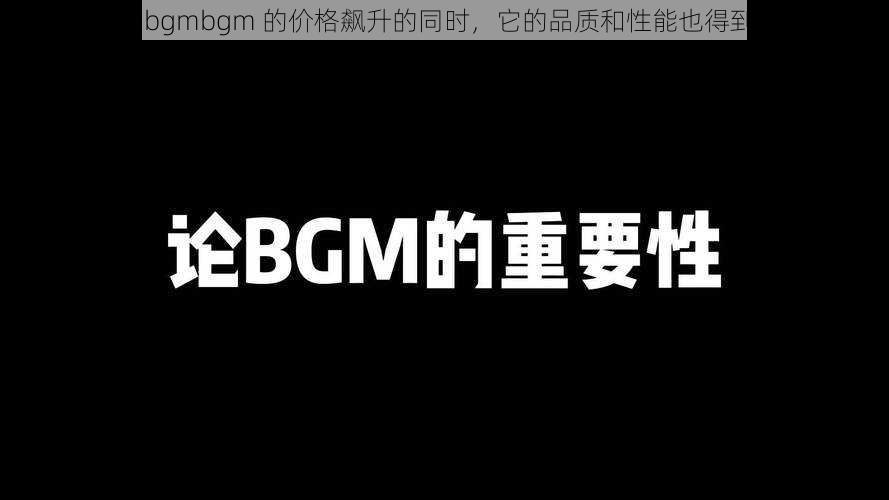 成熟交 bgmbgmbgm 的价格飙升的同时，它的品质和性能也得到了显著提升