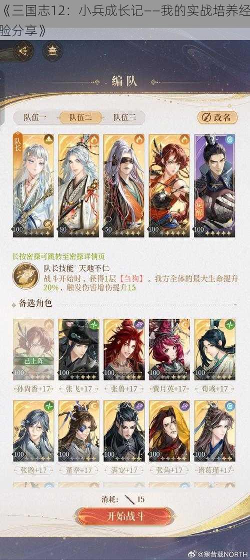 《三国志12：小兵成长记——我的实战培养经验分享》