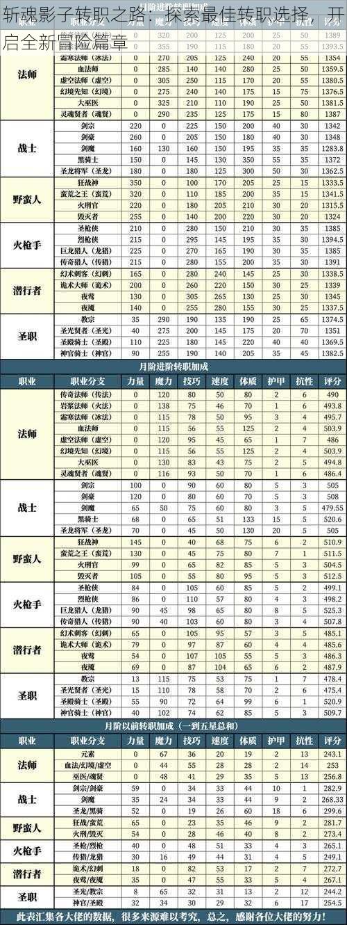 斩魂影子转职之路：探索最佳转职选择，开启全新冒险篇章