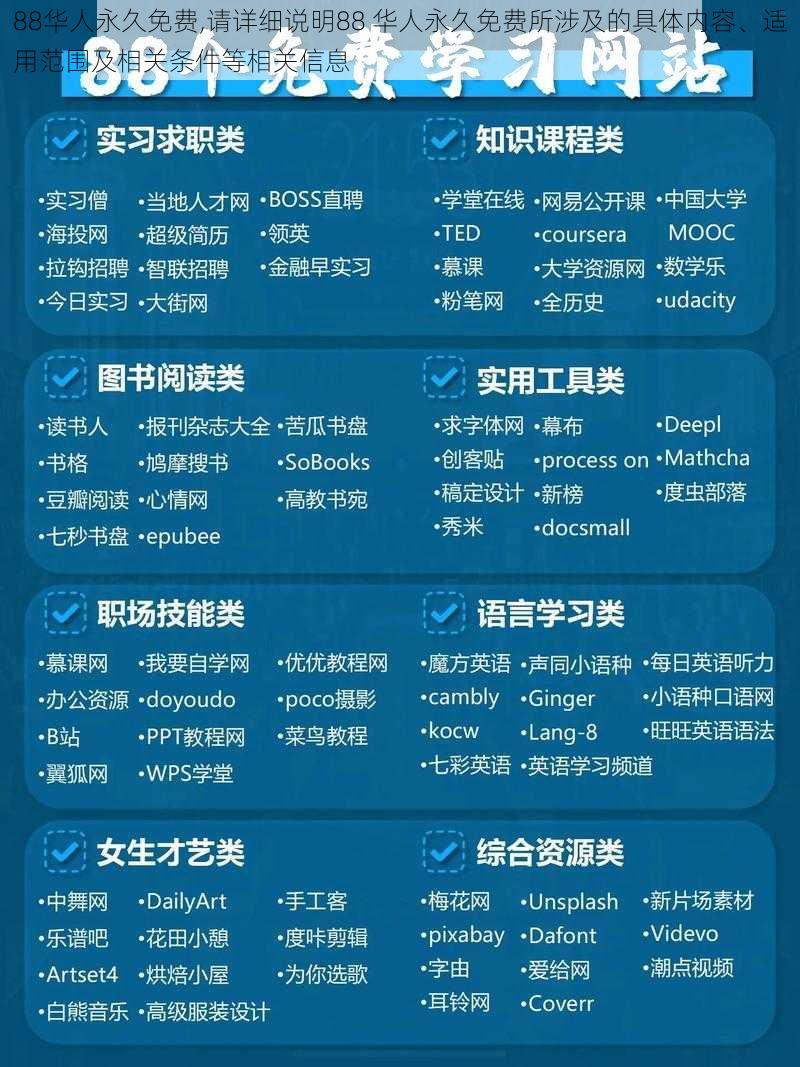 88华人永久免费,请详细说明88 华人永久免费所涉及的具体内容、适用范围及相关条件等相关信息