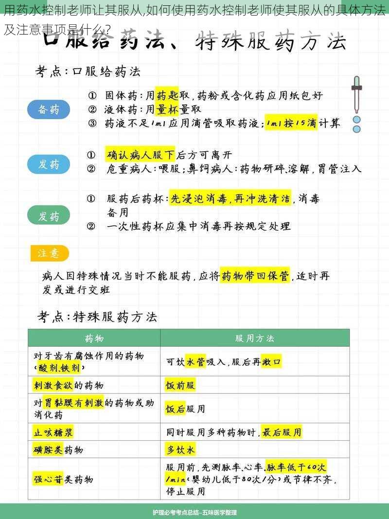 用药水控制老师让其服从,如何使用药水控制老师使其服从的具体方法及注意事项是什么？