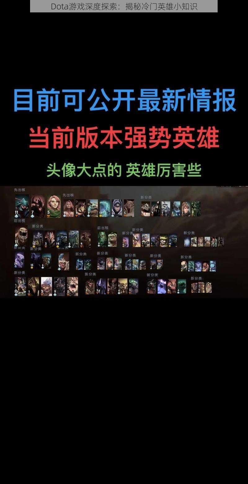 Dota游戏深度探索：揭秘冷门英雄小知识