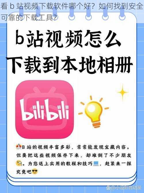 看 b 站视频下载软件哪个好？如何找到安全可靠的下载工具？