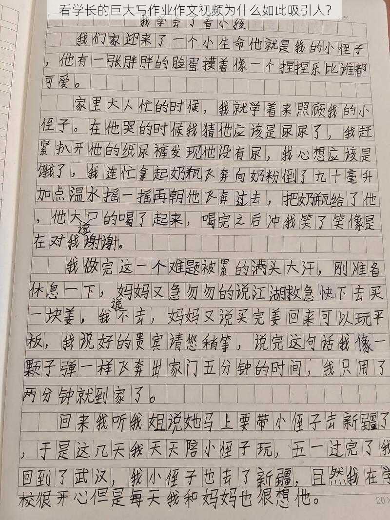 看学长的巨大写作业作文视频为什么如此吸引人？