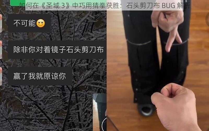 如何在《圣域 3》中巧用猜拳获胜：石头剪刀布 BUG 解析