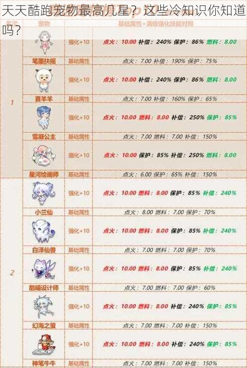 天天酷跑宠物最高几星？这些冷知识你知道吗？