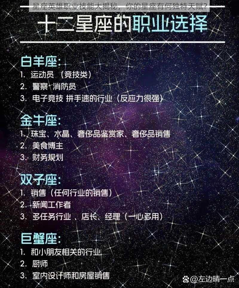 星座英雄职业技能大揭秘，你的星座有何独特天赋？