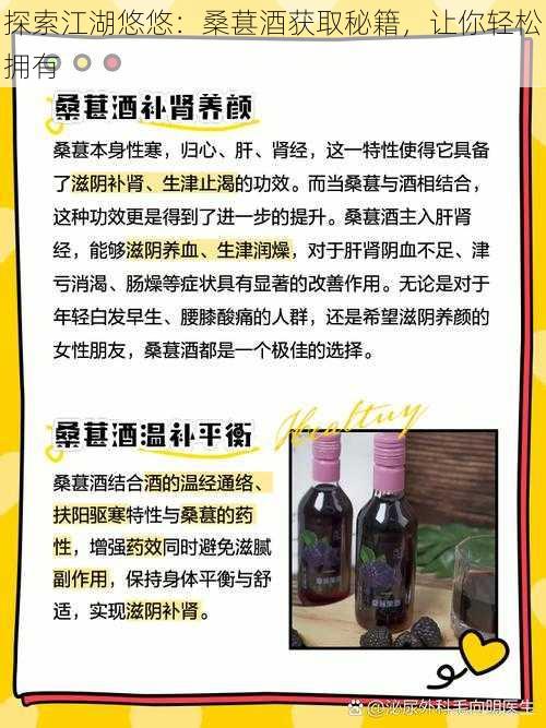 探索江湖悠悠：桑葚酒获取秘籍，让你轻松拥有